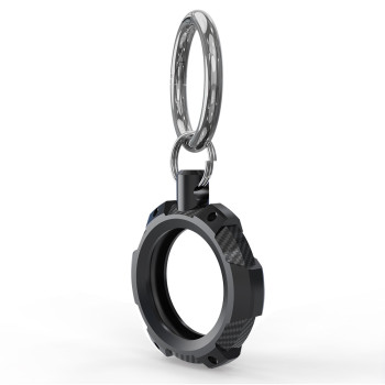 Husa pentru AirTag cu Inel Metalic Rugged Armor Pro Secure Holder, Black