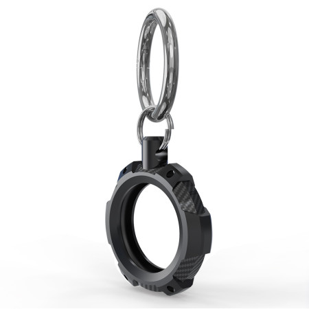 Husa pentru AirTag cu Inel Metalic Rugged Armor Pro Secure Holder, Black