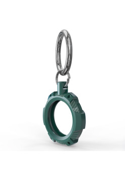 Husa pentru AirTag cu Inel Metalic Rugged Armor Pro Secure Holder, Green
