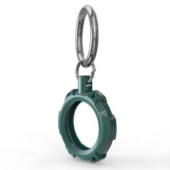 Husa pentru AirTag cu Inel Metalic Rugged Armor Pro Secure Holder, Green