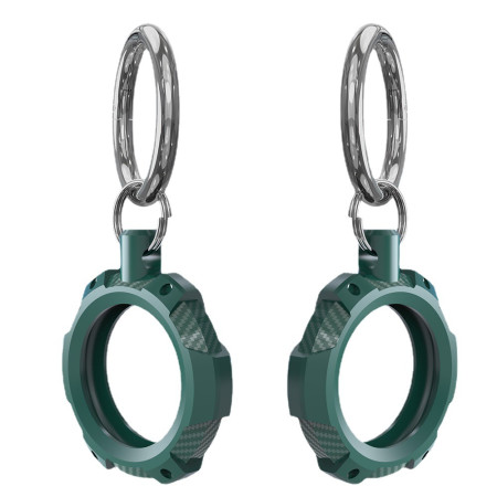 Husa pentru AirTag cu Inel Metalic Rugged Armor Pro Secure Holder, Green