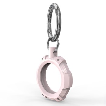 Husa pentru AirTag cu Inel Metalic, Rugged Armor Pro Secure, Pink