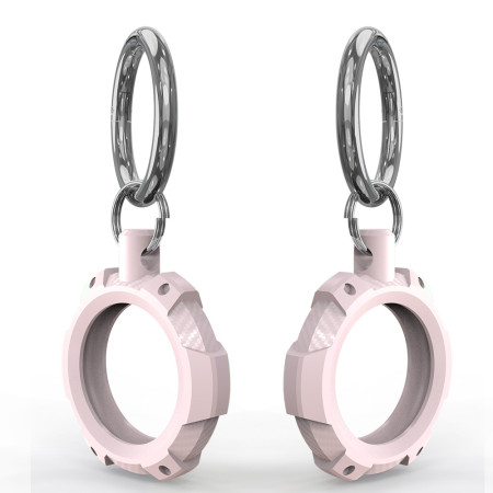 Husa pentru AirTag cu Inel Metalic, Rugged Armor Pro Secure, Pink