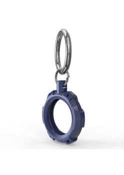 Husa pentru AirTag cu Inel Metalic, Rugged Armor Pro Secure Holder, Blue