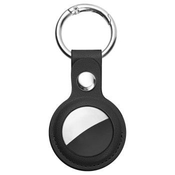 Husa pentru AirTag, Secure Leather Holder, Black