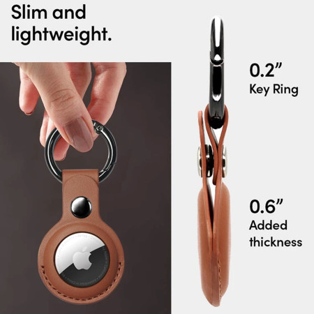 Husa pentru AirTag, Secure Leather Holder, Black