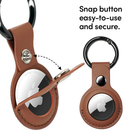 Husa pentru AirTag, Secure Leather Holder, Black
