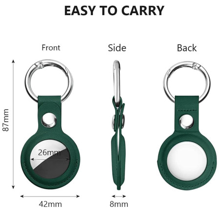 Husa pentru AirTag, Secure Leather Holder, Green