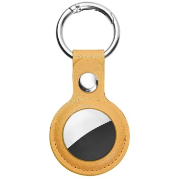 Husa pentru AirTag, Secure Leather Holder, Yellow