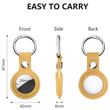 Husa pentru AirTag, Secure Leather Holder, Yellow