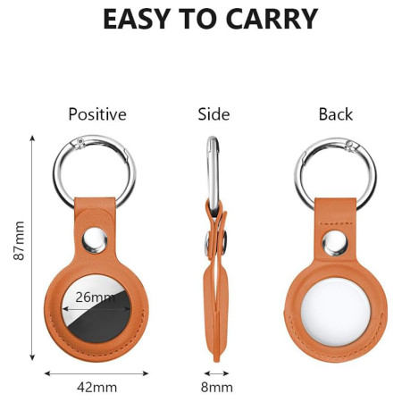 Husa pentru AirTag, Secure Leather Holder, Orange
