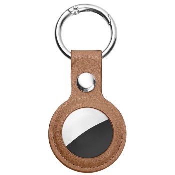 Husa pentru AirTag, Secure Leather Holder, Brown