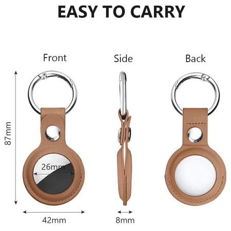Husa pentru AirTag, Secure Leather Holder, Brown
