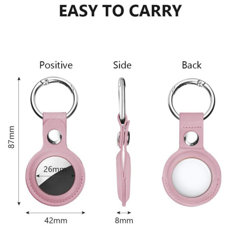 Husa pentru AirTag Secure Leather Holder, Pink