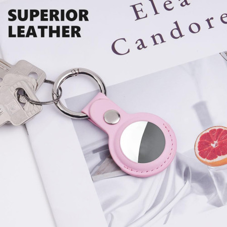 Husa pentru AirTag Secure Leather Holder, Pink