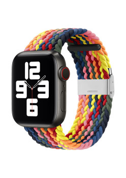 Curea Smartwatch compatibila Apple Watch 1/2/3/4/5/6/7/8/9/SE/SE 2 38/40/41mm, Nailon W032, Colorful Pink