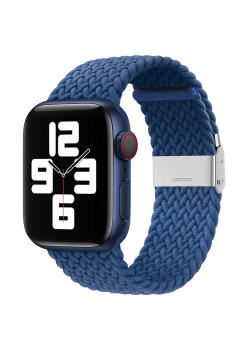 Curea Smartwatch compatibila Apple Watch 1/2/3/4/5/6/7/8/9/SE/SE 2 38/40/41mm, Nailon W032, Atlantic Blue