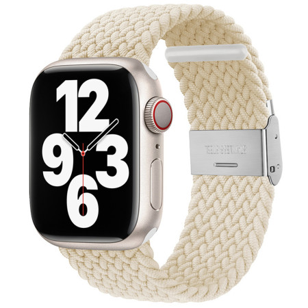 Curea Smartwatch compatibila Apple Watch 1/2/3/4/5/6/7/8/9/SE/SE 2/Ultra/Ultra 2 42/44/45/49mm, Nailon W032, Star Light