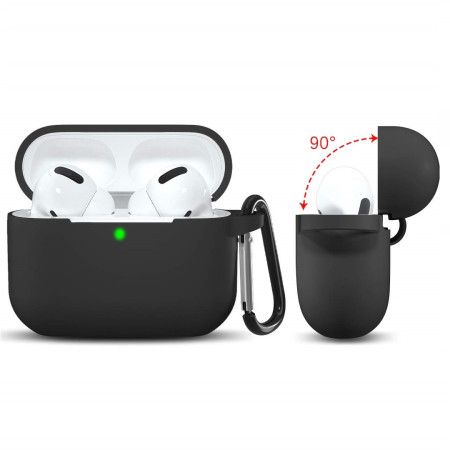 Husa compatibila Apple AirPods 3, Silicone, Smooth Ultrathin, Black
