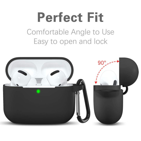 Husa compatibila Apple AirPods 3, Silicone, Smooth Ultrathin, Black