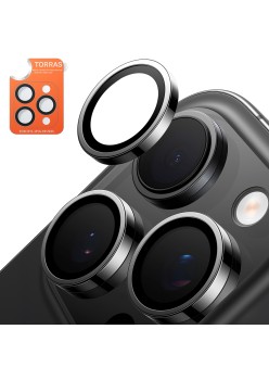 Folie Camera pentru iPhone 16 Pro Max - Torras Lensguard Camera Protector - Black