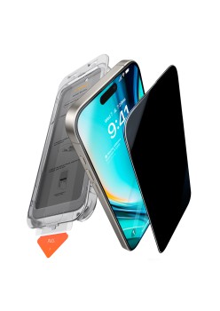 Folie pentru iPhone 16 Pro - Torras GlassGo Install Master Privacy - Clear