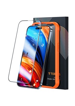 Folie pentru iPhone 15 Pro - Torras GlassGo Tempered Screen Protector - Black