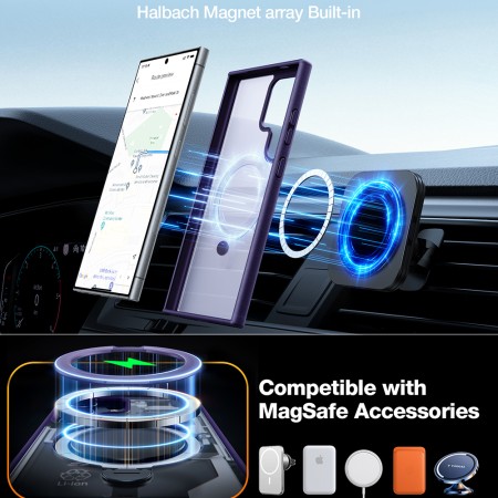 Husa pentru Samsung Galaxy S24 Ultra - Torras Ostand Spin - Purple