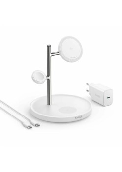 Statie de Alimentare pentru iPhone, AirPods Pro si iWatch, 15W + Incarcator si Cablu Type-C, 40W - Anker (B25M3321) - White