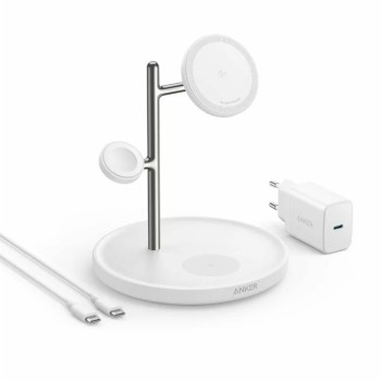 Statie de Alimentare pentru iPhone, AirPods Pro si iWatch, 15W + Incarcator si Cablu Type-C, 40W - Anker (B25M3321) - White