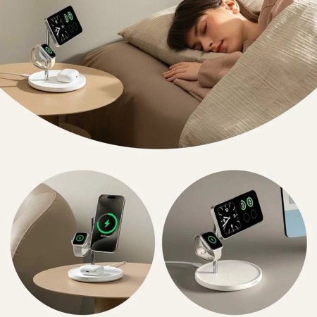 Statie de Alimentare pentru iPhone, AirPods Pro si iWatch, 15W + Incarcator si Cablu Type-C, 40W - Anker (B25M3321) - White