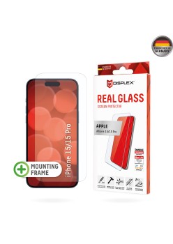 Folie pentru iPhone 15 / 15 Pro - Displex Real Glass 2D - Clear