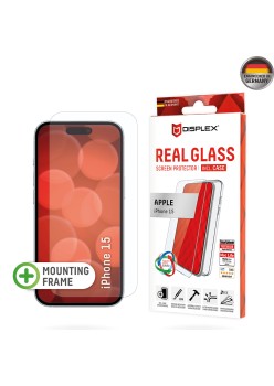 Folie pentru iPhone 15 - Displex Real Glass + Case - Clear