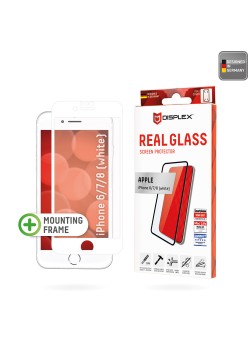 Folie pentru iPhone 6 / 6S / 7 / 8 / SE 2, SE 2020 / SE 3, SE 2022 - Displex Real Glass Full Cover - White