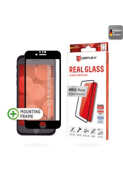 Folie pentru iPhone 6 / 6S / 7 / 8 / SE 2, SE 2020 / SE 3, SE 2022 - Displex Real Glass Full Cover - Black