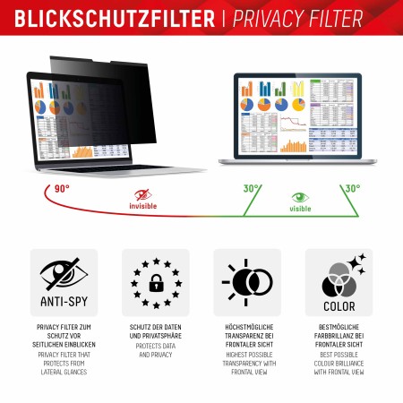 Folie pentru MacBook Air 13" 2020 / Pro 13" (2016 / 2020) - Displex Laptop Privacy Safe - Black