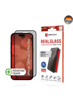 Folie pentru iPhone 15 Plus / 15 Pro Max - Displex Real Glass Privacy Full Cover - Black