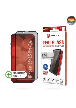 Folie pentru iPhone 13 / 13 Pro / 14 - Displex Real Glass Privacy Full Cover - Black