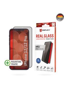 Folie pentru iPhone 12 / 12 Pro - Displex Real Glass Privacy Full Cover - Black