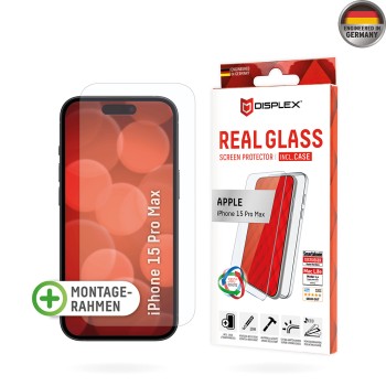 Folie pentru iPhone 15 Pro Max - Displex Real Glass + Case - Clear