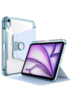 Husa tableta pentru iPad Air 11 (2024), Crystal Book, Bumper rigid, Bleu