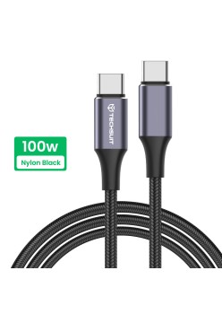 Cablu de date Type-C la Type-C, Super Fast Charging, PD100W, 480Mbps - Techsuit (PCB018) - Black