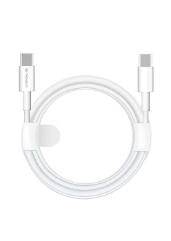 Cablu de date Type-C to Type-C, Fast Charging, 60W, 480Mbps, 1m - Techsuit (PCB130) - White
