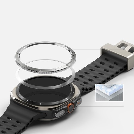 Rama pentru Samsung Galaxy Watch Ultra 47mm - Ringke Bezel Styling - Silver (CB-GW7U-47-03)