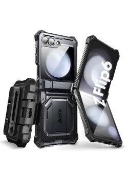 Husa pentru Samsung Galaxy Z Flip6 + Folie - I-Blason Armorbox - Black
