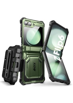 Husa pentru Samsung Galaxy Z Flip6 + Folie - I-Blason Armorbox - Guldan
