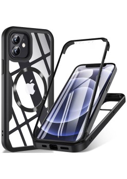 Husa pentru iPhone 11 + Folie - Techsuit ColorVerse 360 MagSafe Series - Black