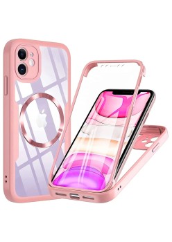 Husa pentru iPhone 11 + Folie - Techsuit ColorVerse 360 MagSafe Series - Pink