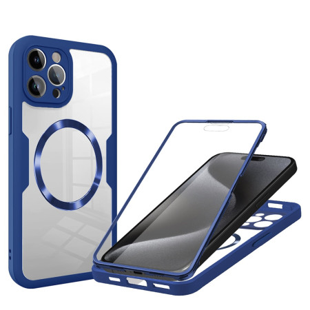 Husa pentru iPhone 15 Pro Max cu Folie, ColorVerse 360 MagSafe, Blue