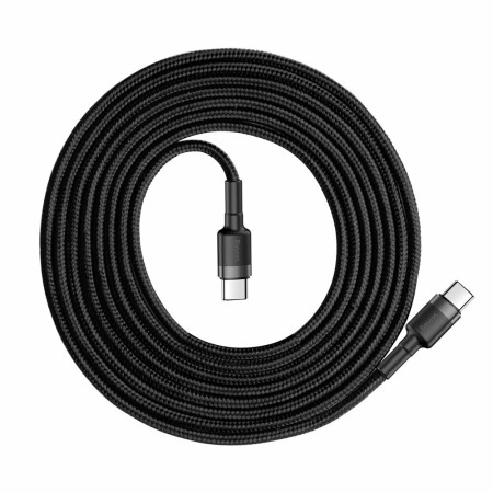 Cablu de Date Tip-C la Tip-C, 60W, 3A, 2m, Baseus Cafule, Gray / Black